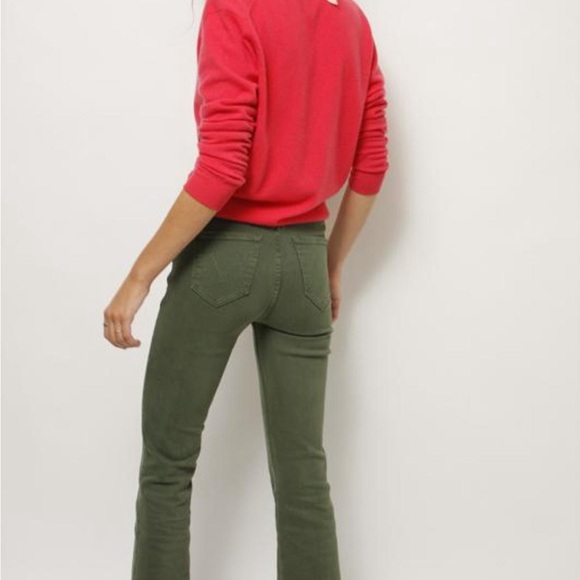 MOTHER Green Flare Wide Leg Jeans - Picture 4 of 15